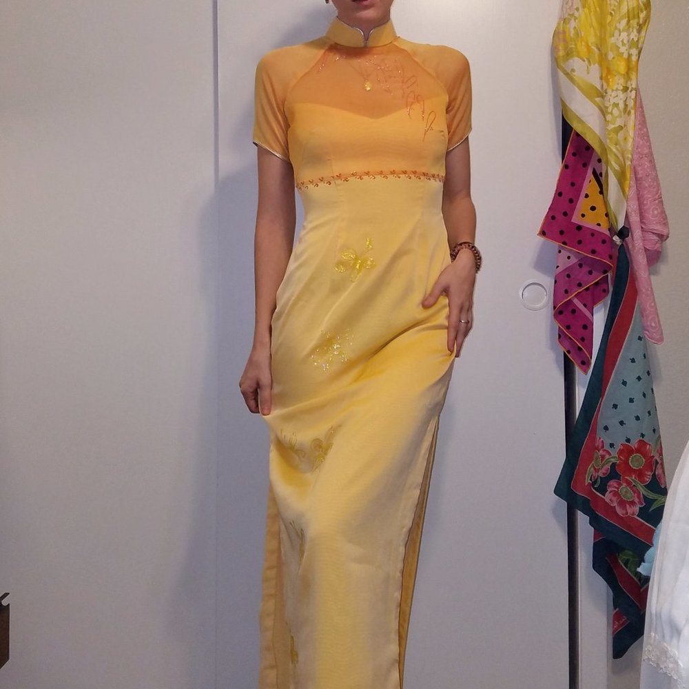 HANDMADE cheongsam/qipao y2k glitter butterfly